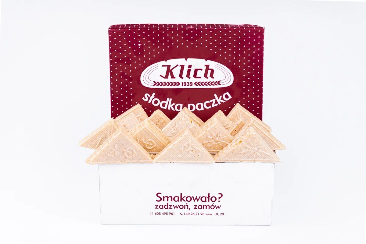 Wafle przekładane kawowe z toffi